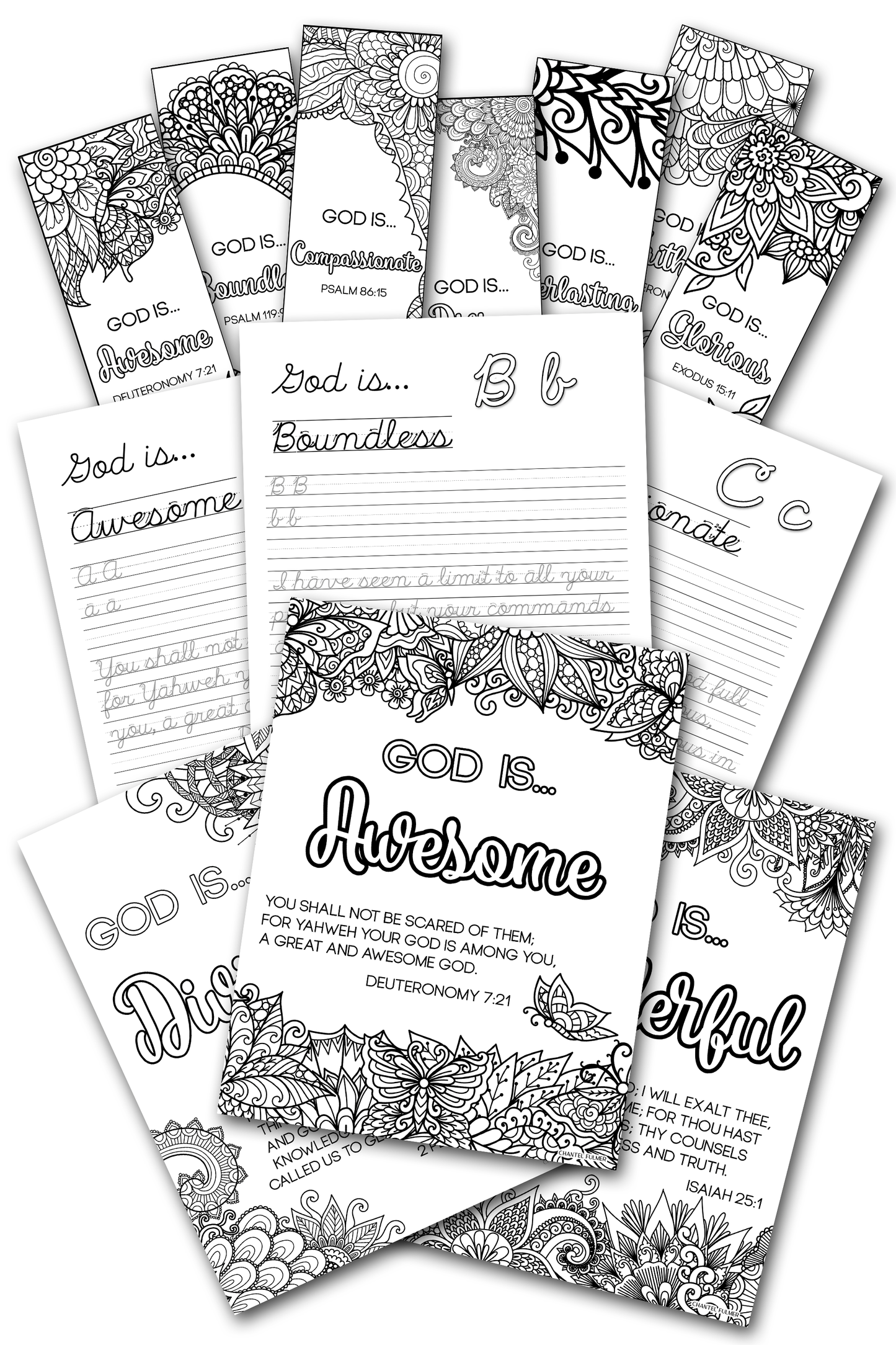 Scripture Coloring Bookmark Cursive Handwriting