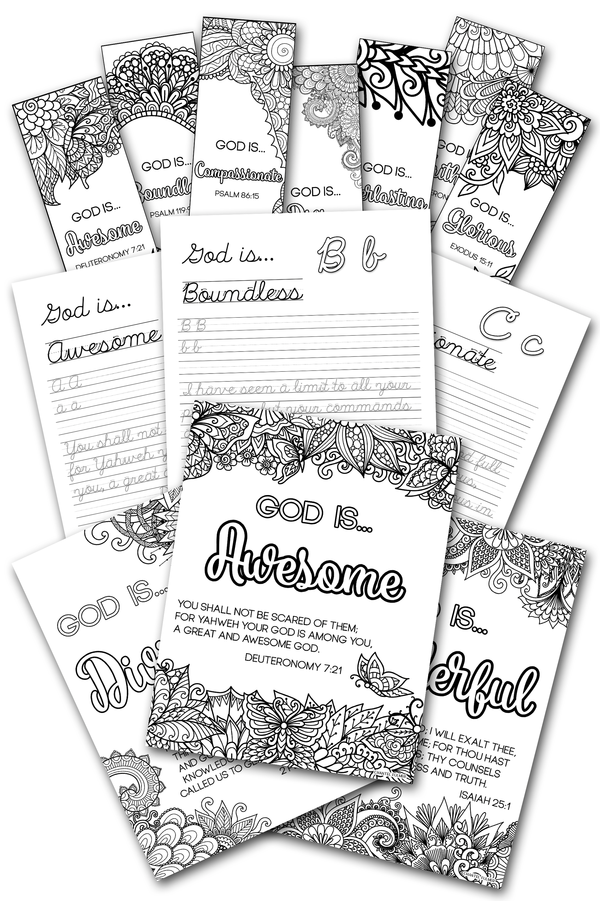 Scripture Coloring Bookmark Cursive Handwriting