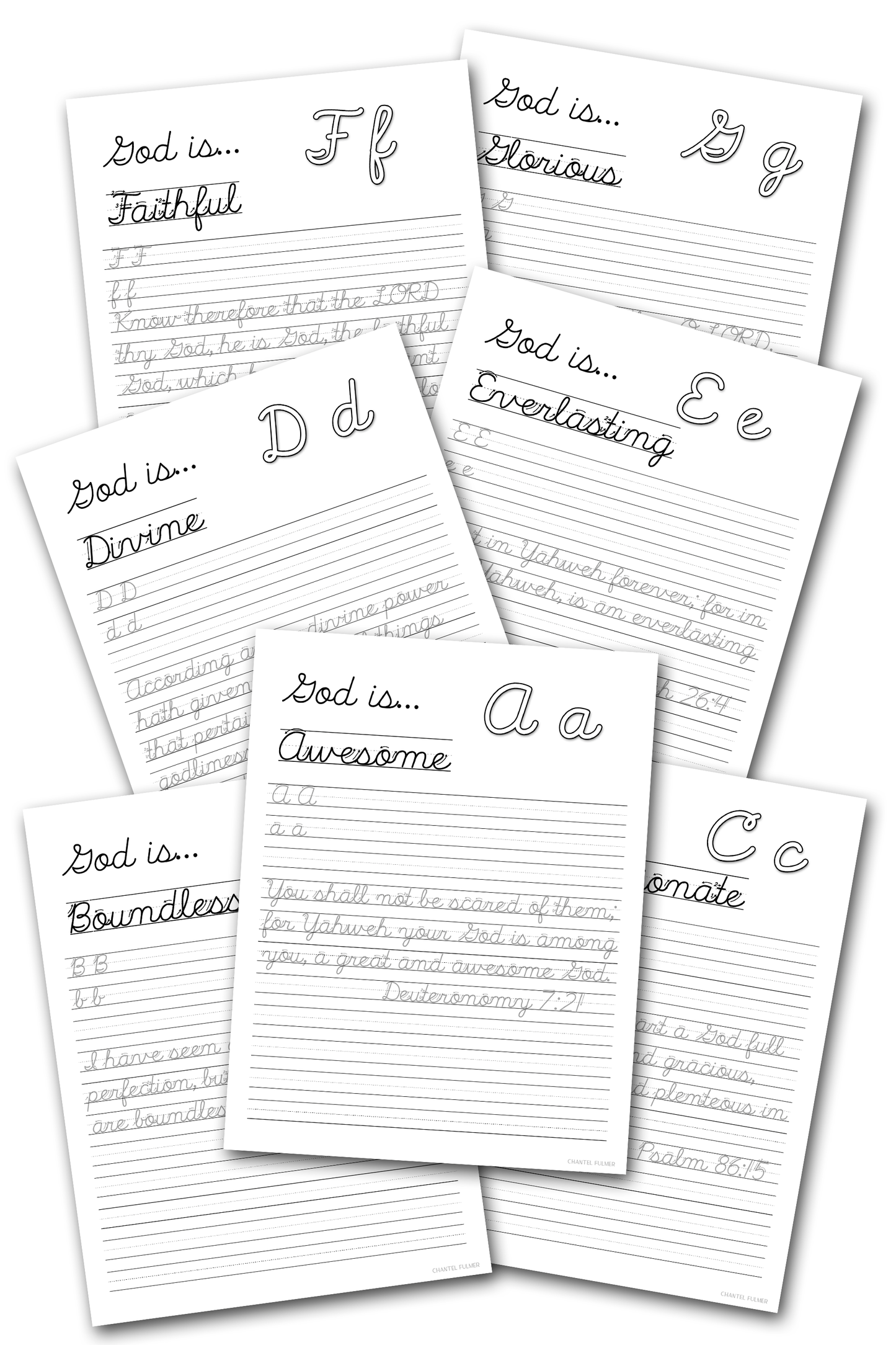 Attributes of God Cursive Practice Workbook