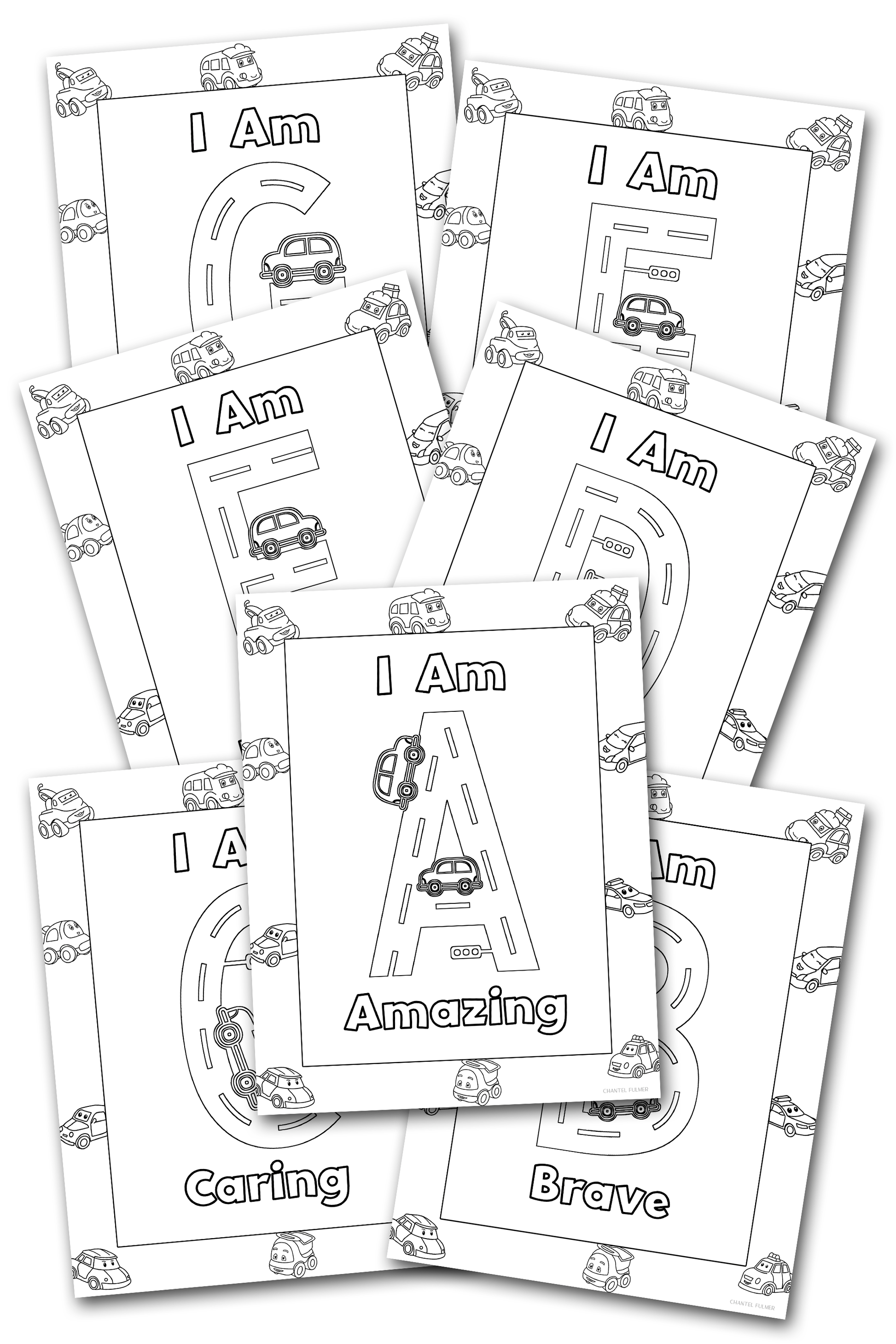 Car I Am Statements for Kids Coloring Pages