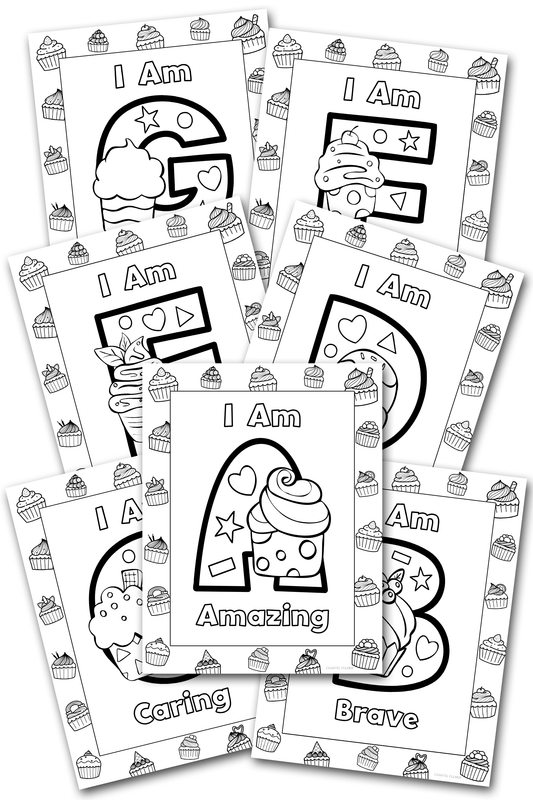 Cupcake I Am Statements for Kids Coloring Pages