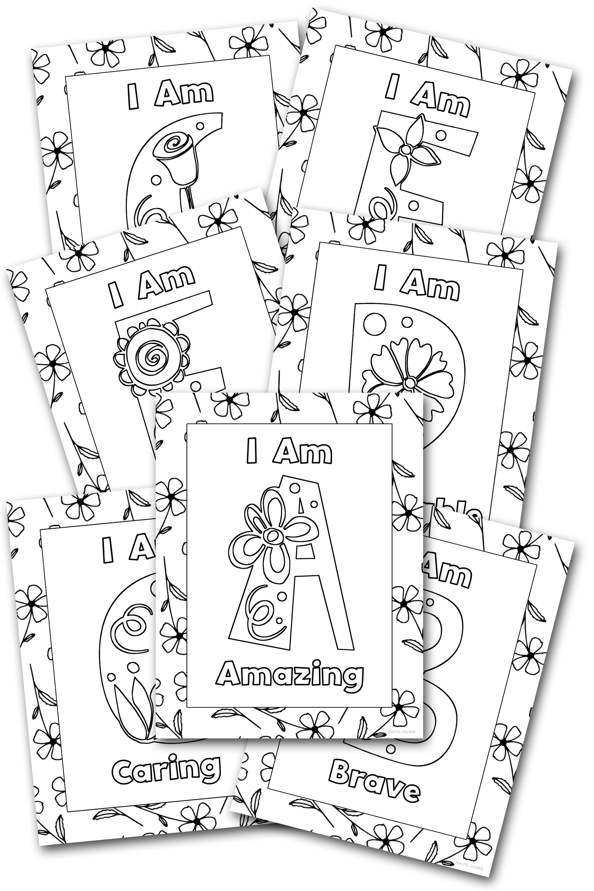 Flower I Am Statements for Kids Coloring Pages