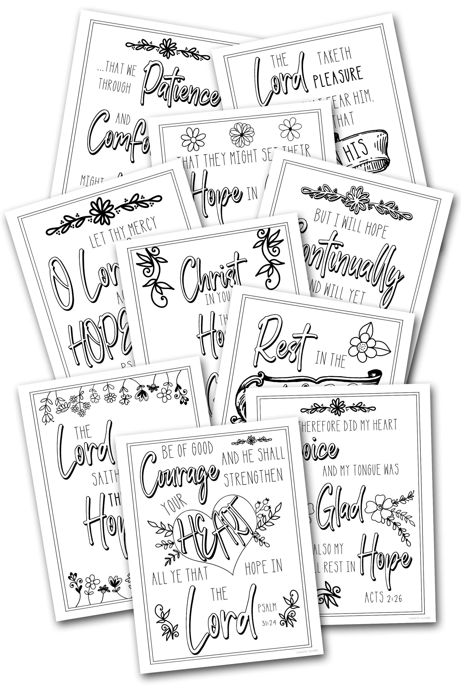 Hope Coloring Page Wall Art