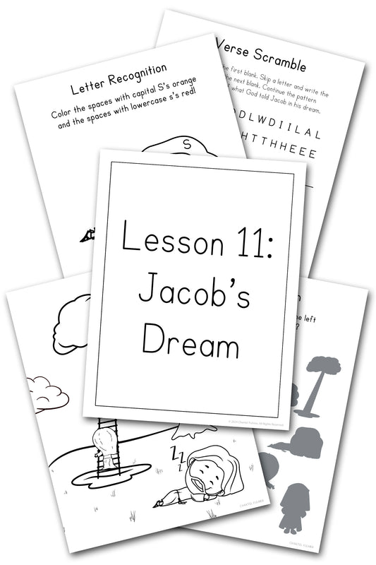 Sunday School Lesson 11 Jacob's Dream Jacob's Ladder Coloring Activity Pages Letter A4 PreK Kindergarten Kindy Grade 1 2 3 4 5