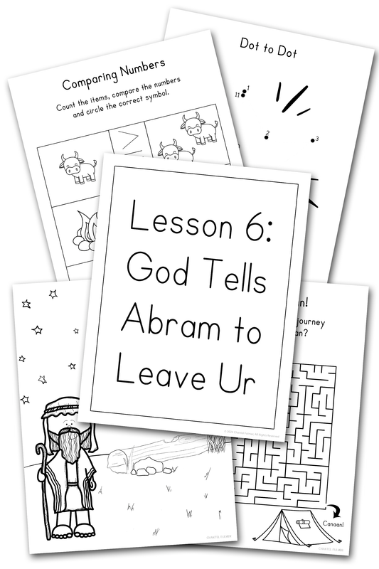 Abram Leaves Ur Sunday School Lesson Activity Pages for Kids 5-8 Kindergarten Grade 1