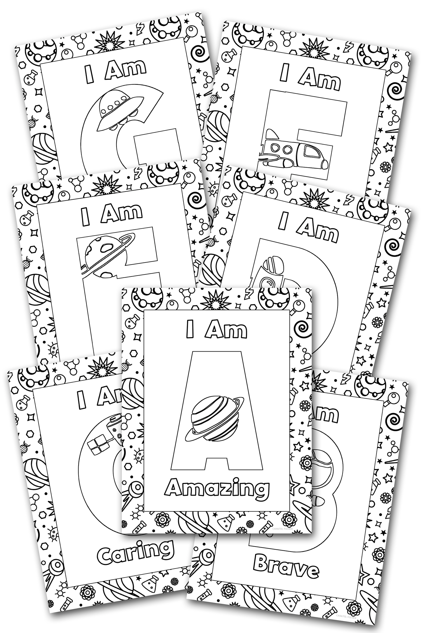 Space I Am Statements for Kids Coloring Pages