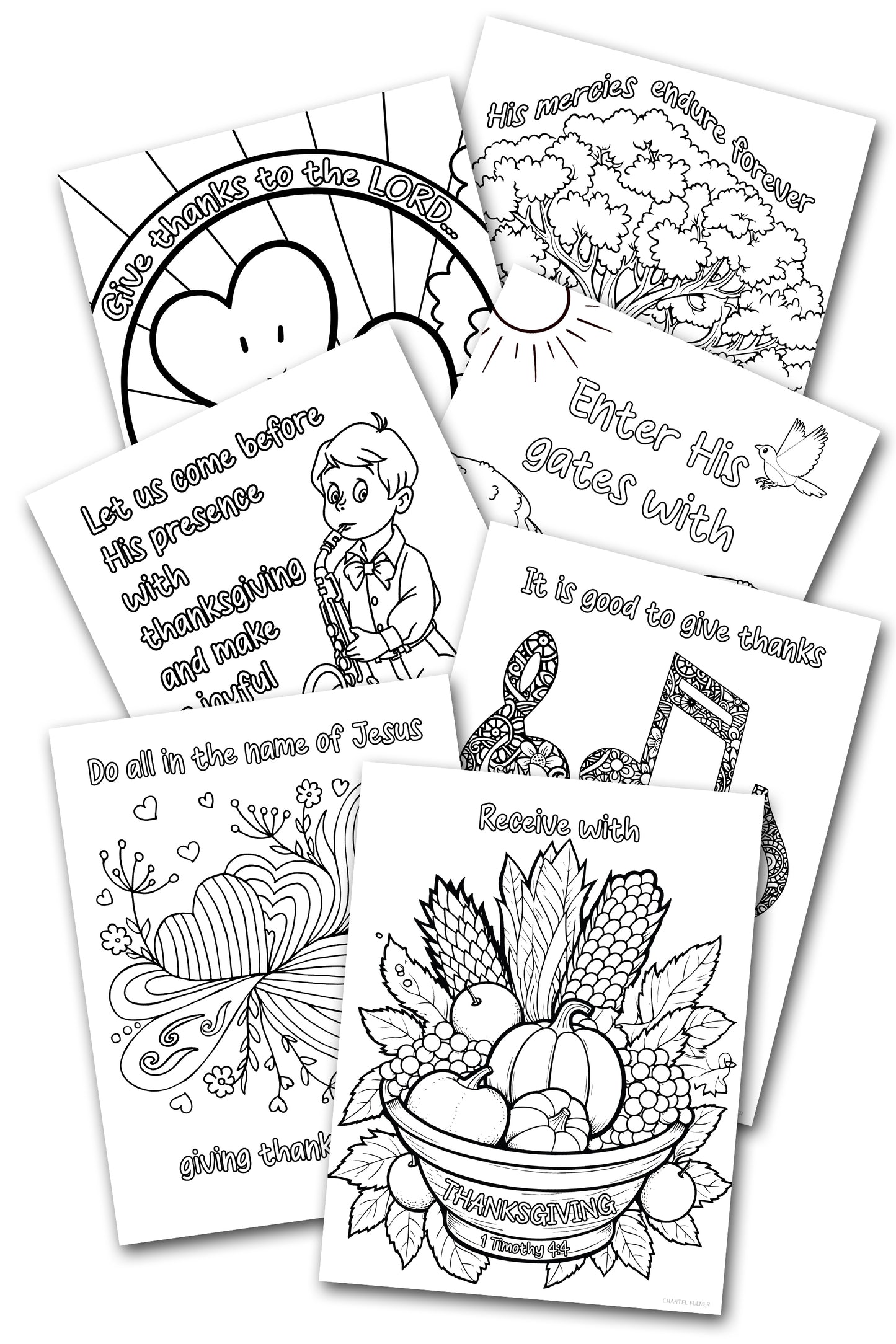 thankfulness gratitude scripture bible coloring book for kids 10 pages kindergarten grade 1 grade 2 grade 3