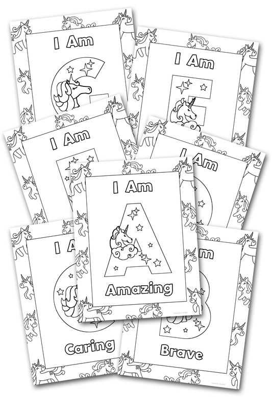 Unicorn I Am Statements for Kids Coloring Pages